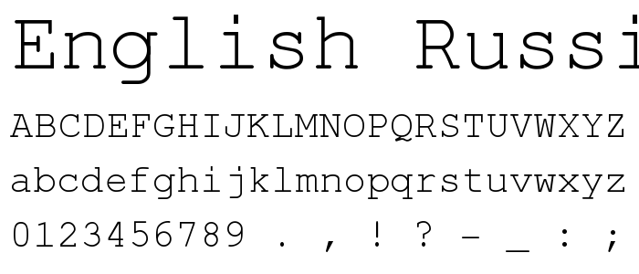English-Russian Courier font